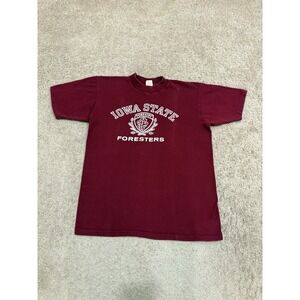 Vintage 80s Collegiate Pacific Iowa State Foresters Burgundy T-Shirt Sz Medium
